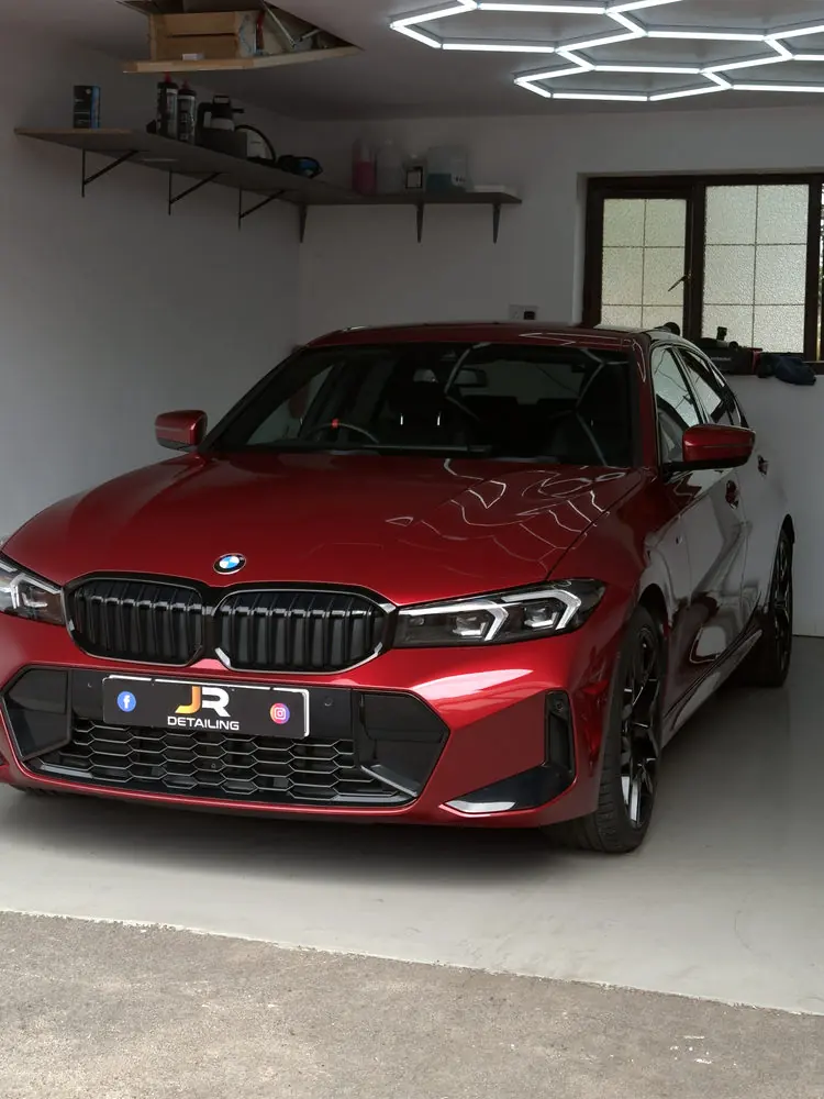 New Car Package — red BMW 3 Series in the J.R Detailing unit
